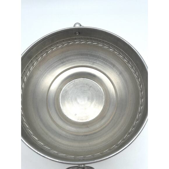 VTG Aluminum Forged Handled Chafing Dish w/ LID Flower Design Ruffled Edges Lid - Picture 7 of 10